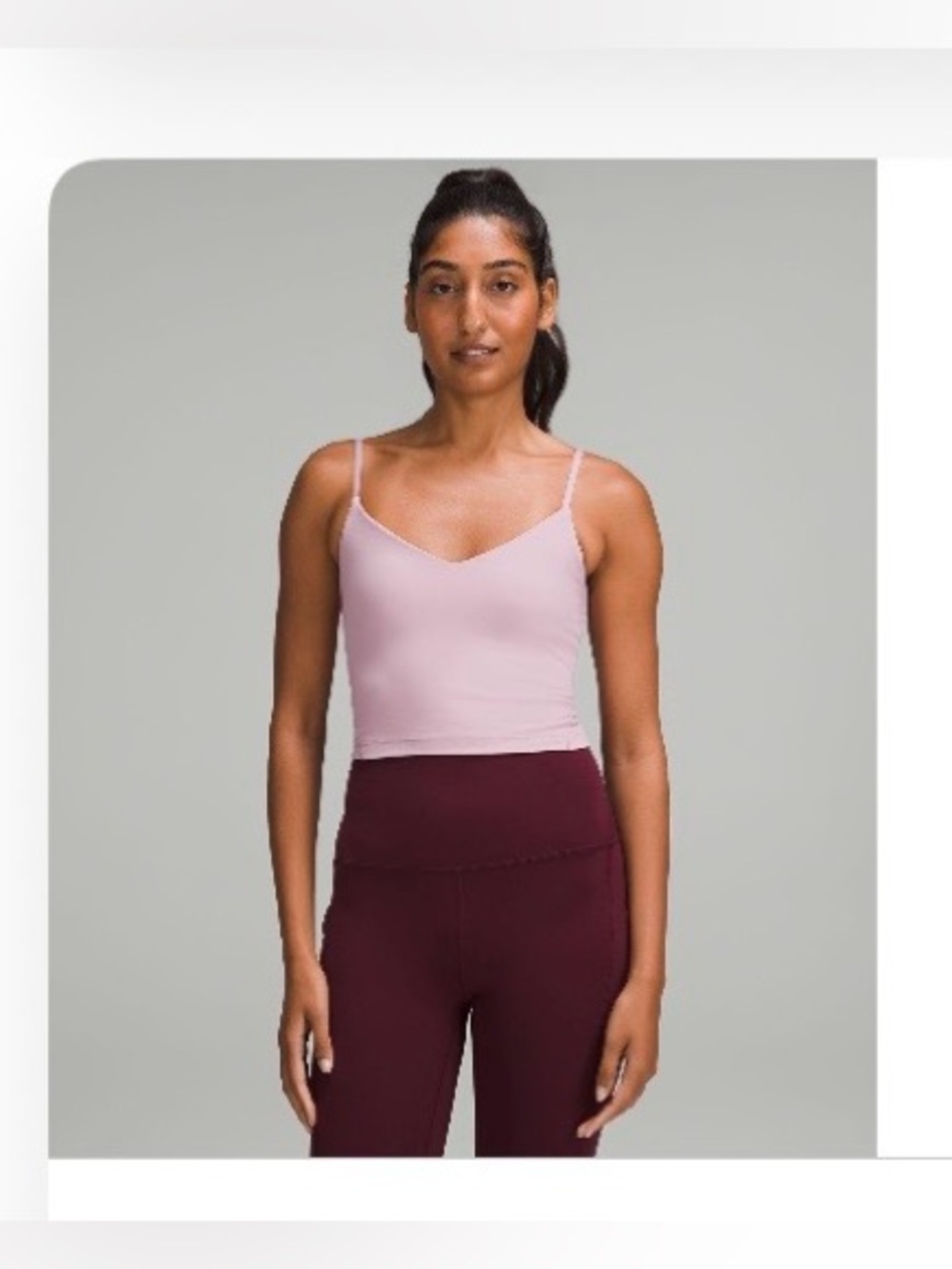 lululemon- align cropped tank- rose blush